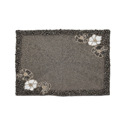 White Flower Hematite Placemat