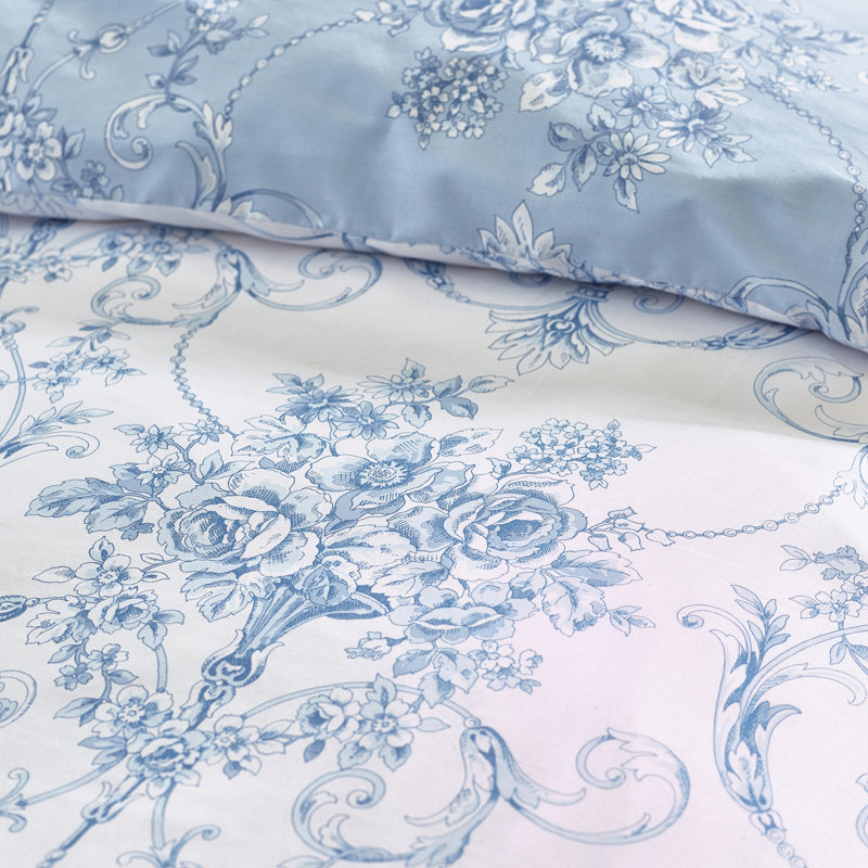 Antoinette Damask Reversible Duvet Cover Set, Double