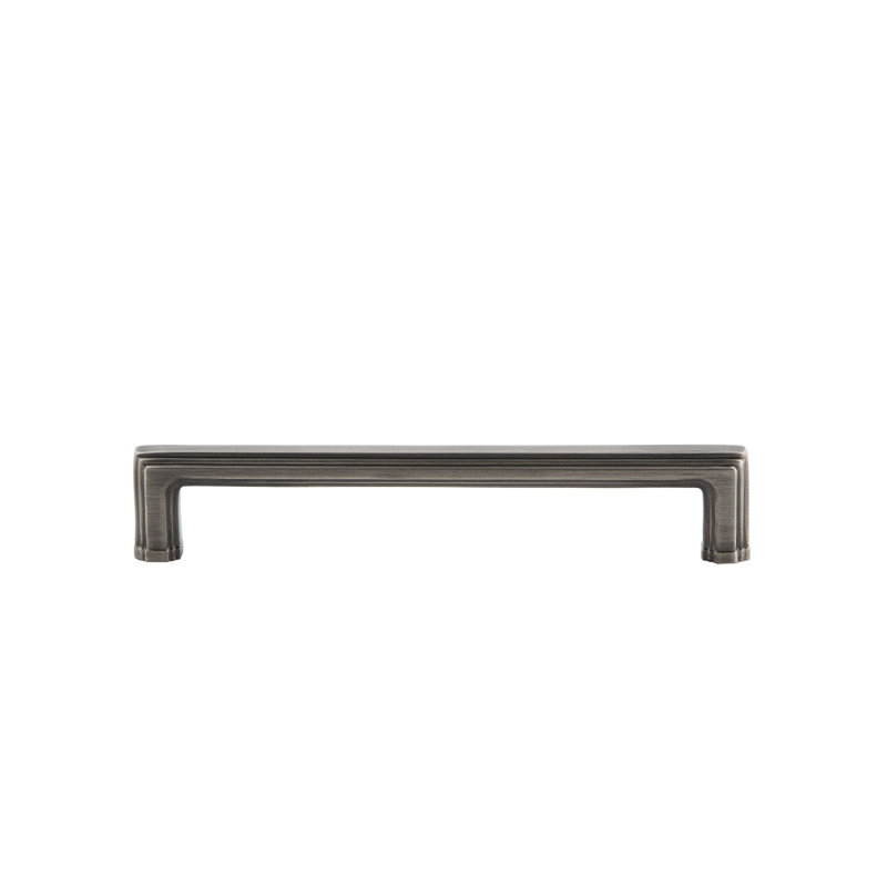 Brass Bar Pull, 6", Antique Pewter