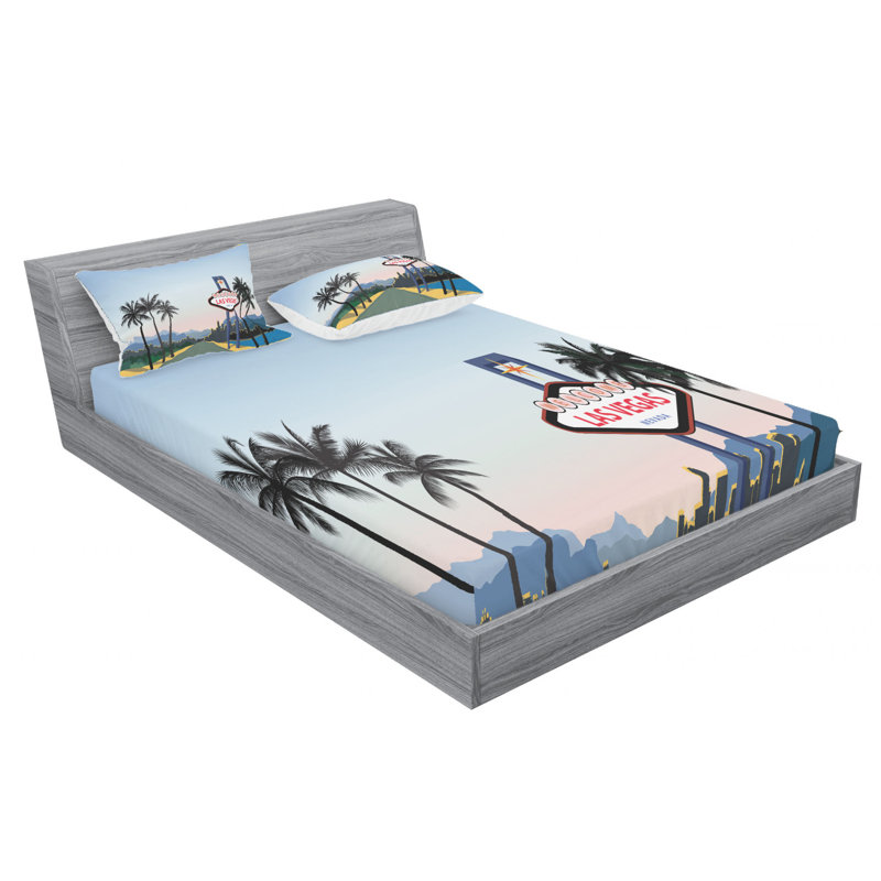 Las Vegas Microfiber Sheet Set, Queen Sheet Set + Fitted Sheet + 2 Pillowcases