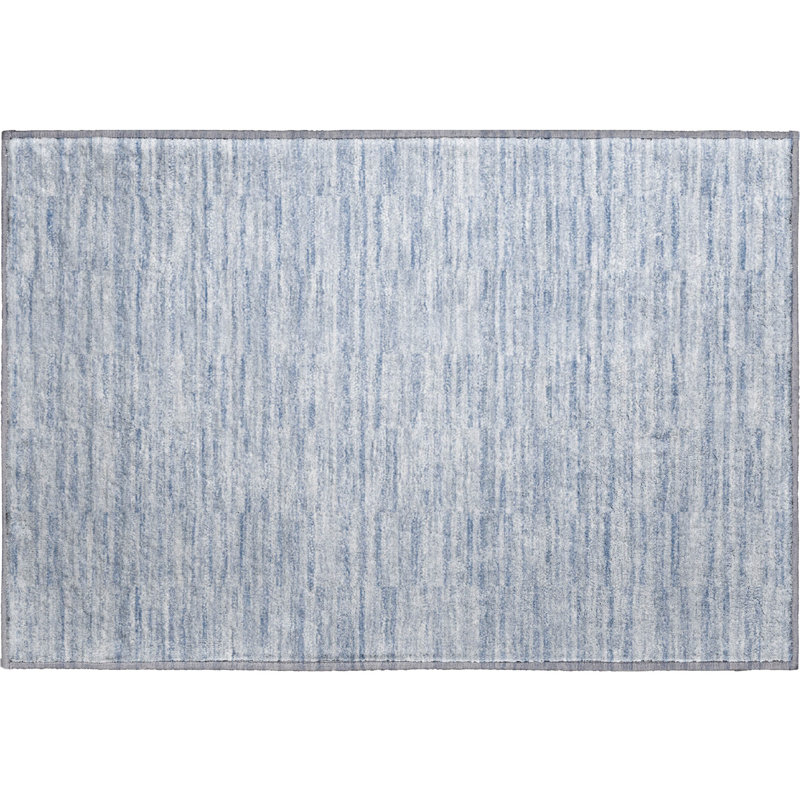 Premium Machine Washable Prisco Sky Rug, Rectangle 1'8" x 2'6"