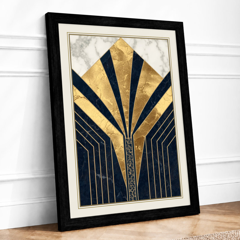Sunburst Elegance Art Deco - Framed Print, A1 - 84.1 x 59.4 cm, Black