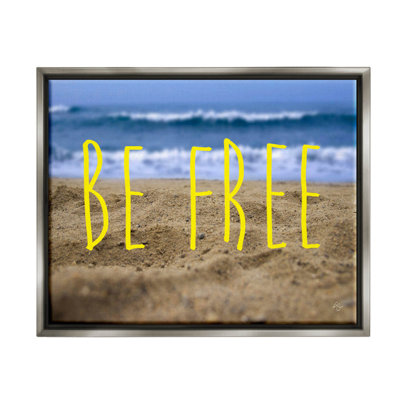 «Be Free Beach Waves», estampe numérique par K. Kaufman, H 25 po x l 31 po x P 1,7 po, Estampe numérique Farmhouse
