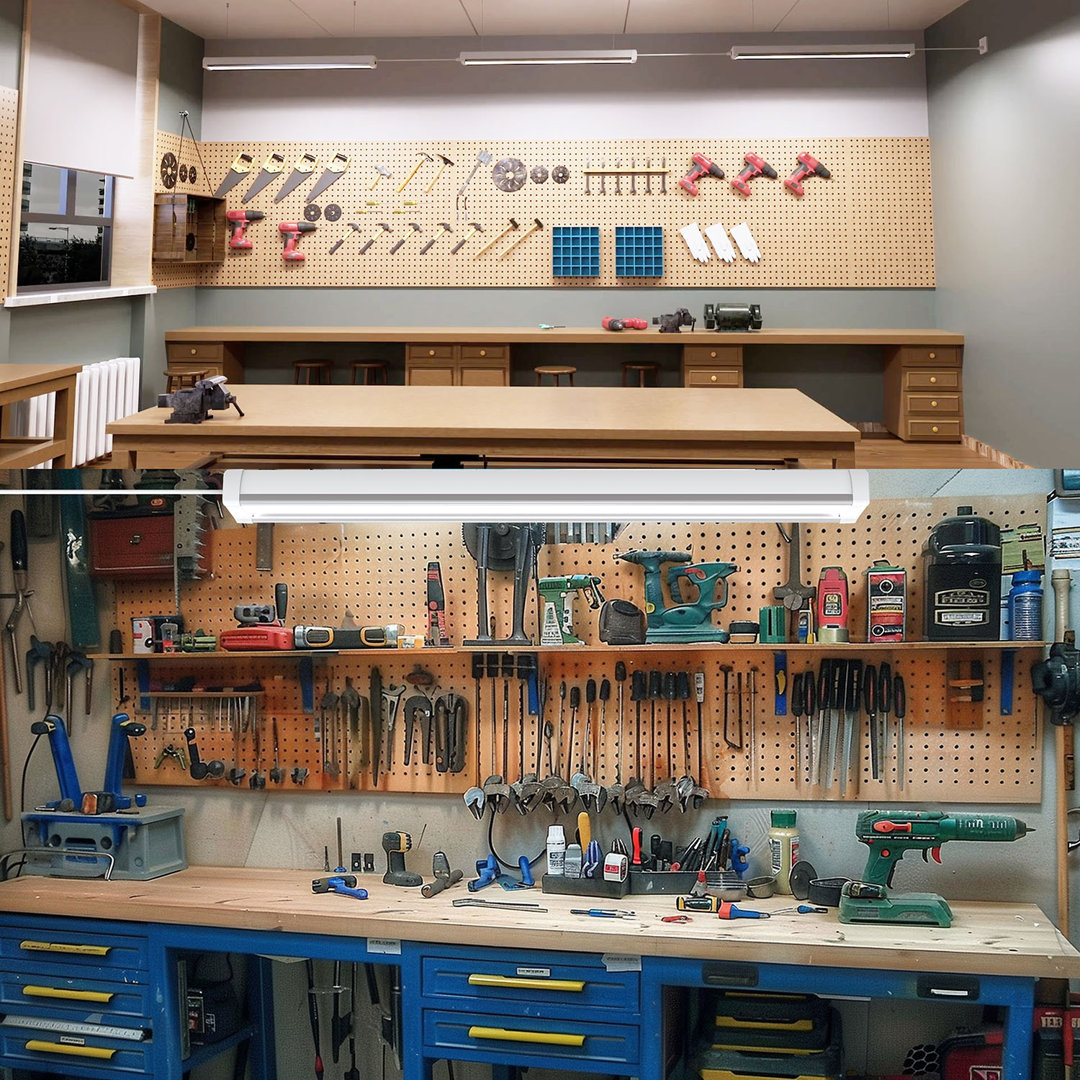 4' LED Shop Light 4FT LED Garage Light Linkable Hanging or Flush Mount AKIHE