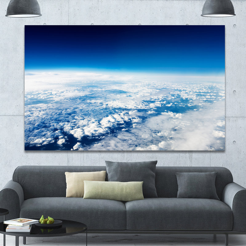« superbe view from avion », reproduction de photo sur toile tendue, H 20 po x l 40 po x P 1po