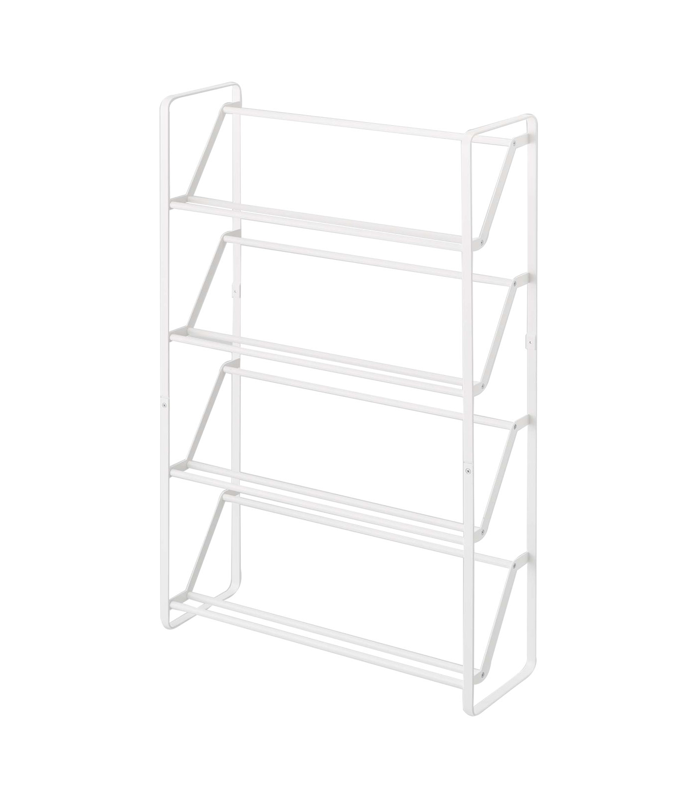 Yamazaki Home Slim Shoe Rack, Steel, Holds 8 to 12 shoes, White