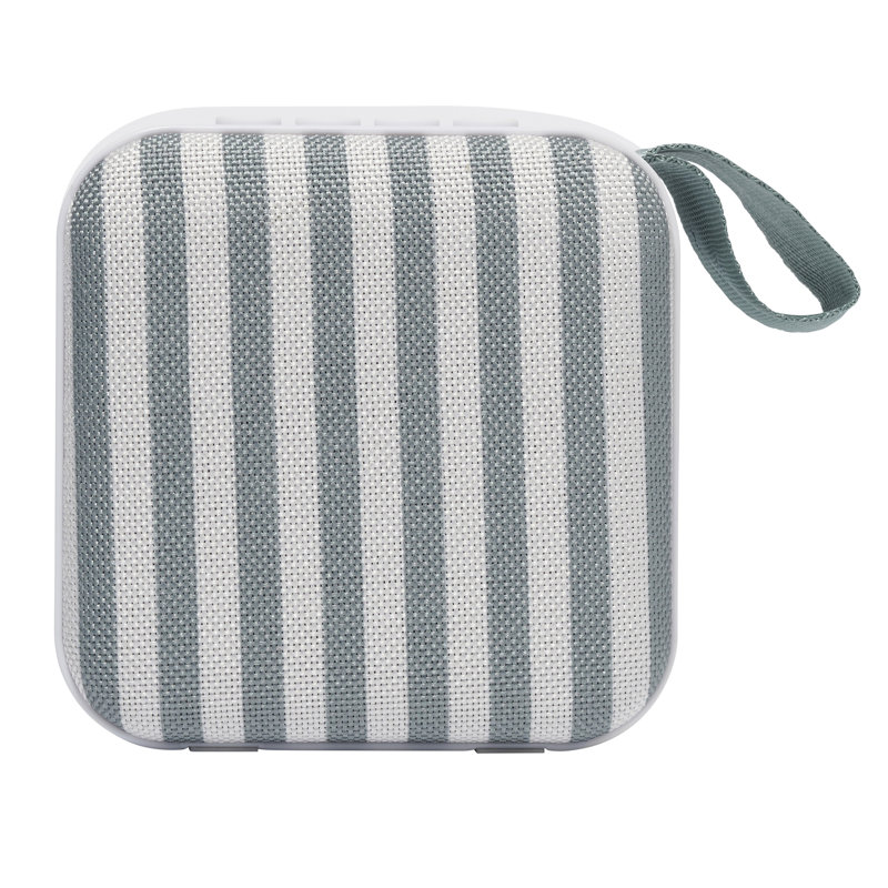 Sunnylife: Enceinte de voyage portable - Rayures olive Vacay - Taille mini 3,5 x 1,7 5 x 3,5 po