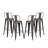 24"Metal Barstool,Country Rustic Style With Back, Kitchen Counter Bar Stool, Lightweight & Sturdy Build, Set Of 4