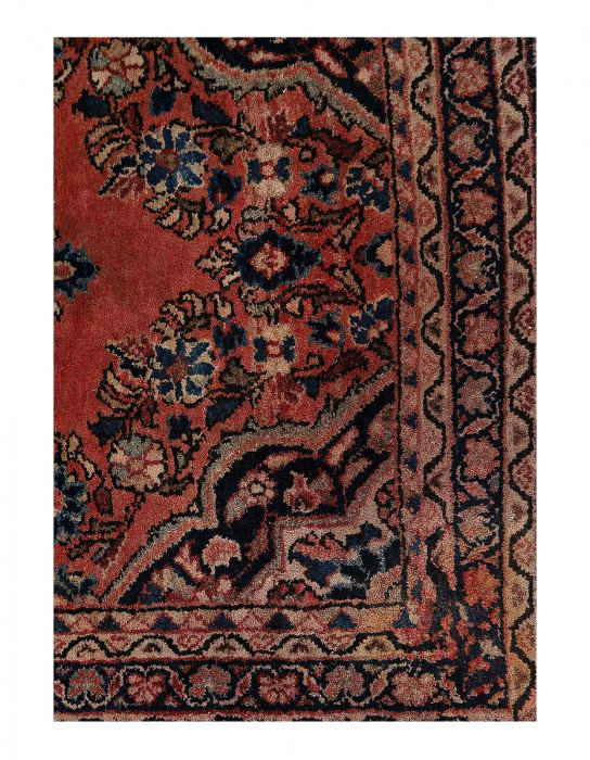 Tapis en laine d'agneau unique 2 pi x 3 pi 11 po Bendrick - rouille