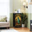 Commode 4 tiroirs pour chambre à coucher, commode étroite, plateau en bois et structure de bureau en fer 18 po x 37,5 po (lxH) - avec statue Liberty American Eagle