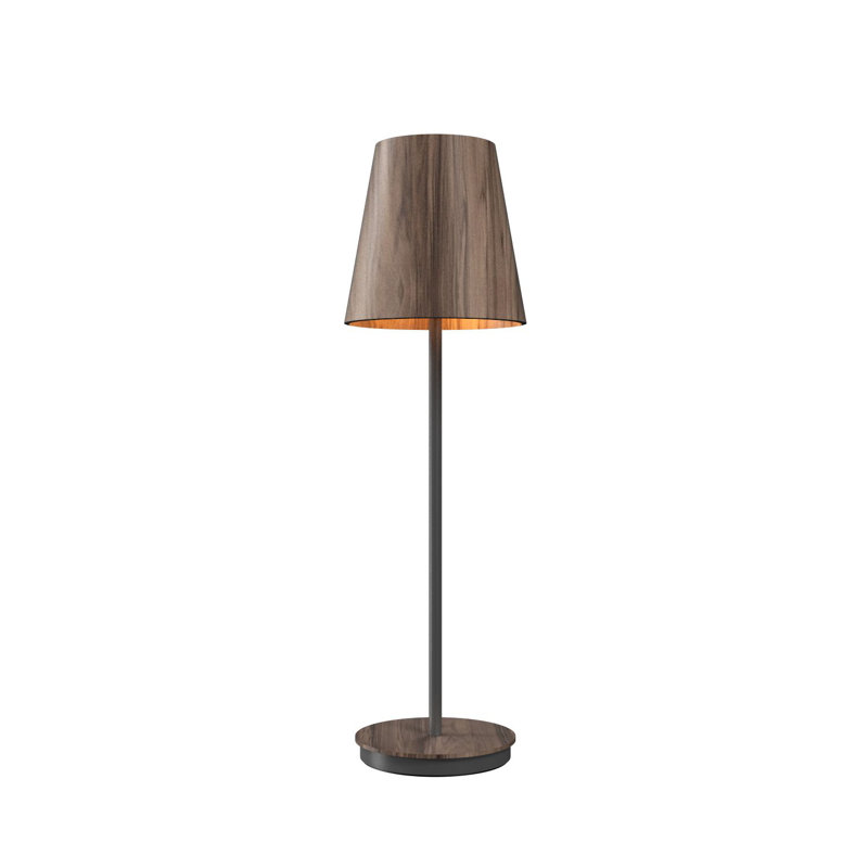 Conical Buffet Table Lamp, 29.9" H x 7.09" W x 7.09" D, American Walnut