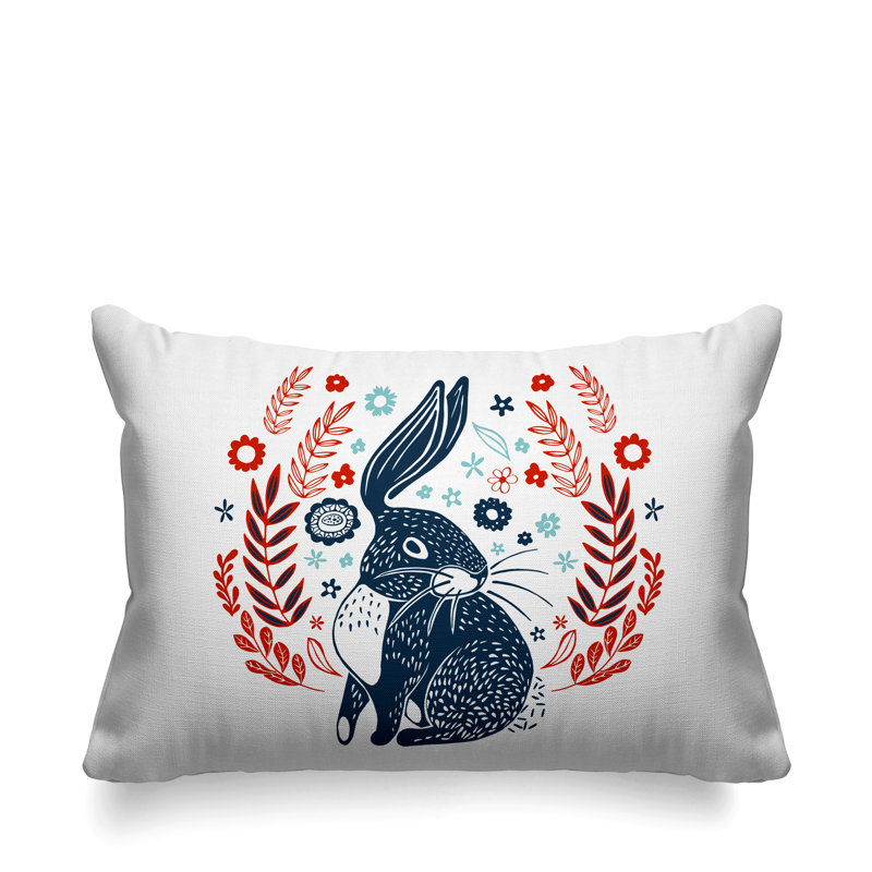 Coussin décoratif Baxter, Rouge / bleu marine