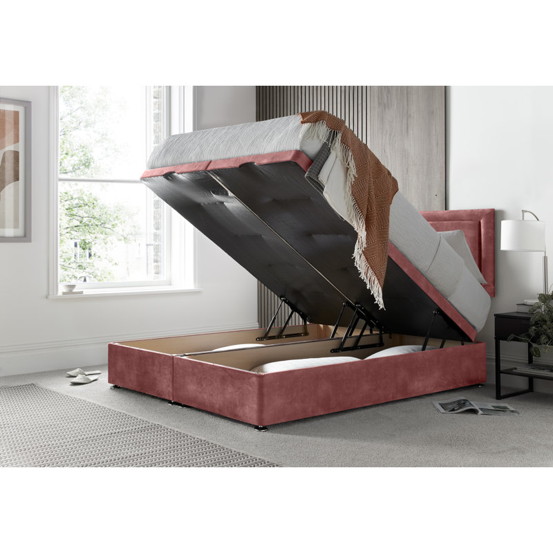 Regent Border Conistan Divan Ottoman with Headboard on Struts, Small Double (4'), Blue