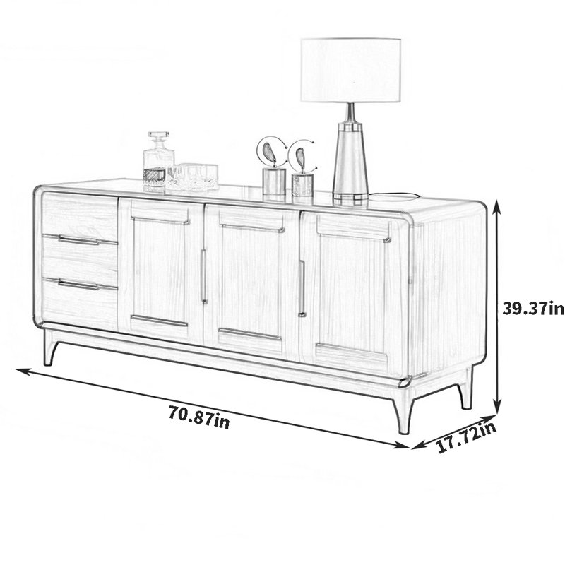 Korbin, 29.53" H x 70.87" W x 17.72" D