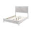 Lit très grand contemporain blanc de style oriental: tête de lit à panneau en faux marbre, structure en bois d'hévéa, pièce de chambre de luxe