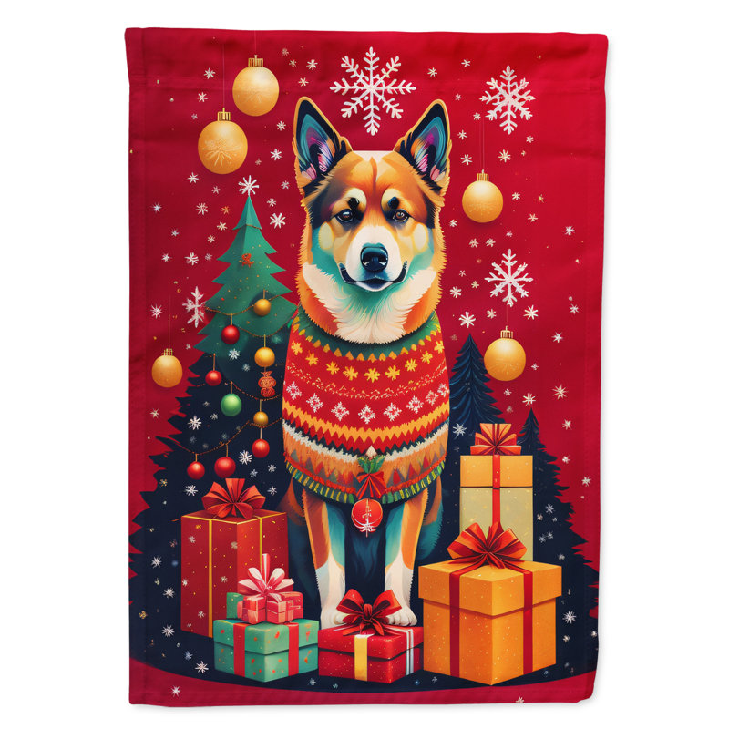 Drapeau de maison de Noël en polyester double face H 40 po x l 28 po