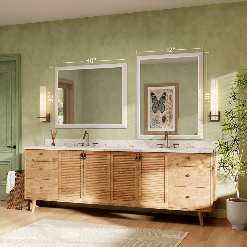 Miroir de meuble-lavabo mural Molly, 40 po x 32 po, Blanc