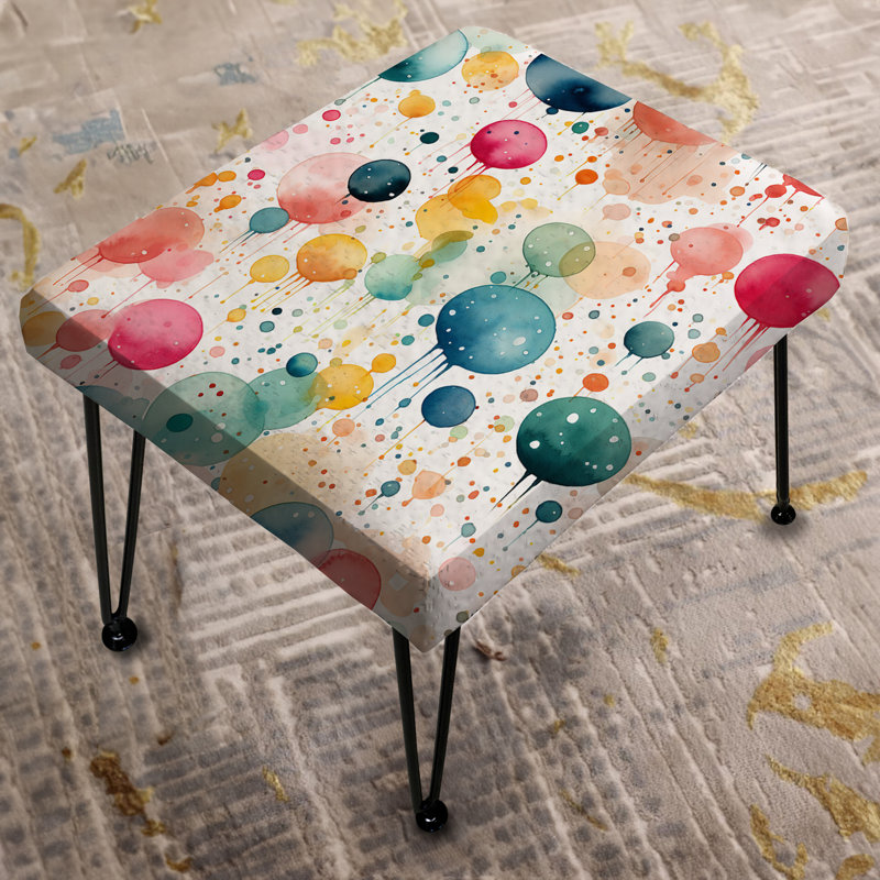 Watercolor Dreams Motif à pois - Repose-pieds rectangulaire à pois