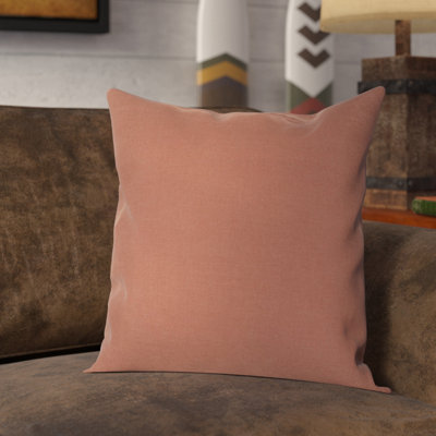 Linen Removable Cover Pillow Throw Authentic Handmade Square Polyester Fill Salmon & Rust Reversible Solid With Salmon & Rust Linen Backing