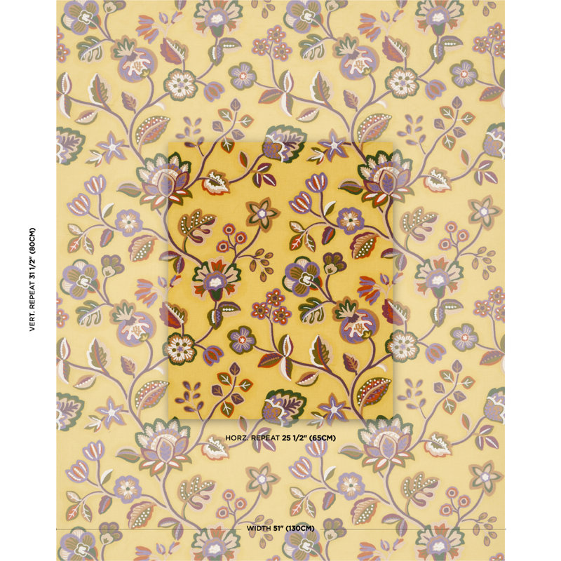 Loulou Embroidery Fabric, Marigold