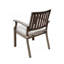 Chaise de salle à manger d'extérieur moderne en aluminium avec coussin (ensemble de 2), gris foncé et argent