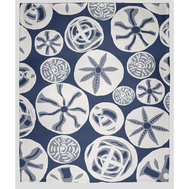 Couverture polaire Safari, L 50 po x L 60 po, Bleu marine/blanc