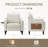 Wide Upholstered Accent Chair Faux Leather Armchair-208523190