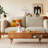 47.24"Nordic vintage rectangular solid wood carved coffee table