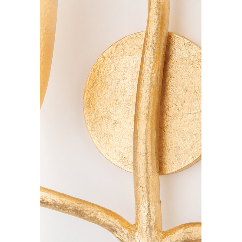 Vine 3 - Light Candle Wall Light, Gold Leaf
