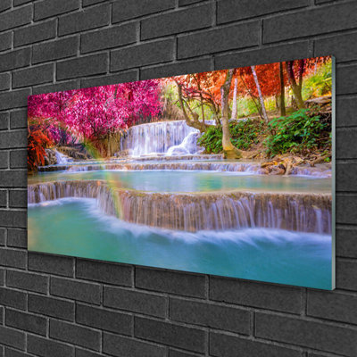 Nature Waterfall 1 Piece Wall Art on Glass