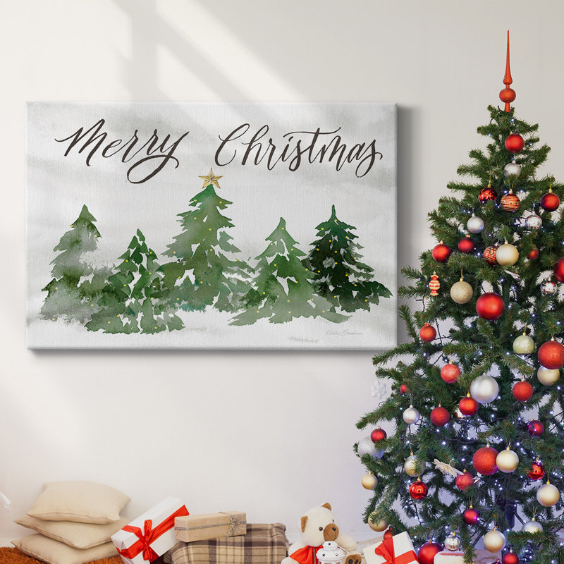 Merry Christmas - Toile tendue avec châssis, H 12 po x l 18 po