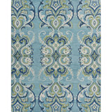Adelaide Hand Hooked Aqua/Green/Ivory Wool Rug