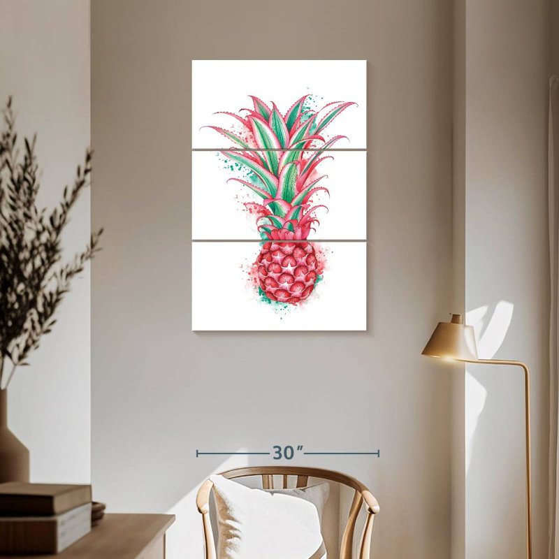 Yarlin Pink Pineapple, 57" H x 36" W