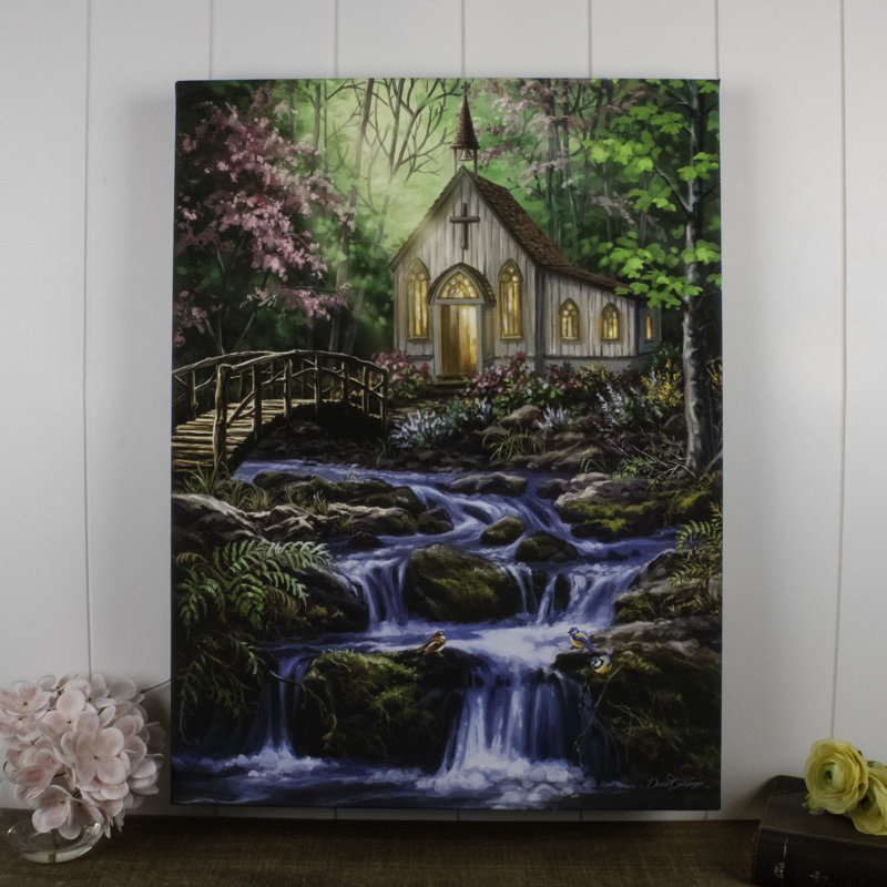«Peaceful Prayer», art mural entièrement éclairé à DEL 18 x 24