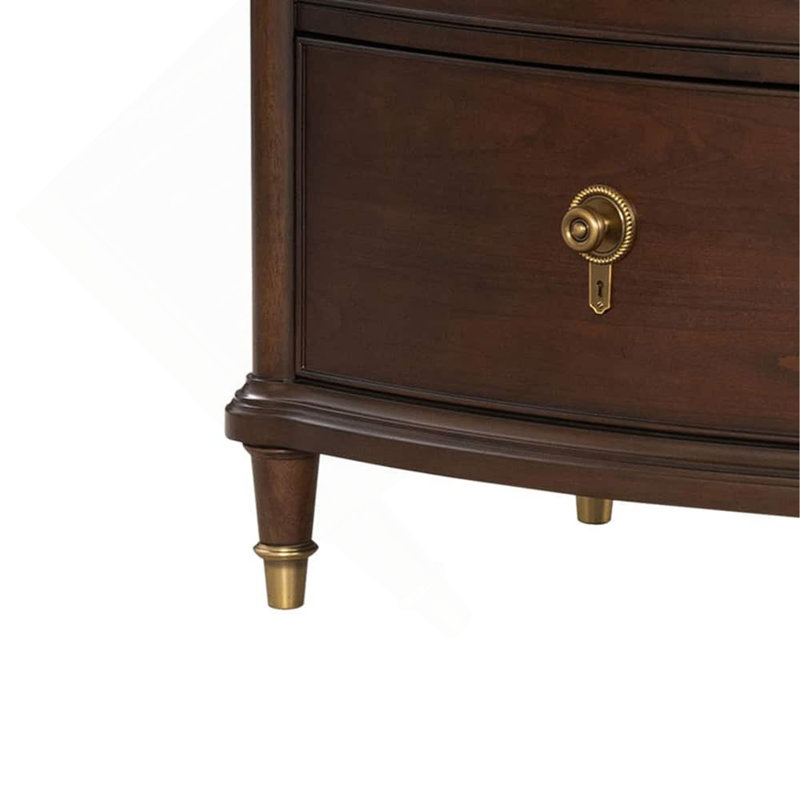 1Pc Commode transitionnelle boutons ronds avec pieds dorés