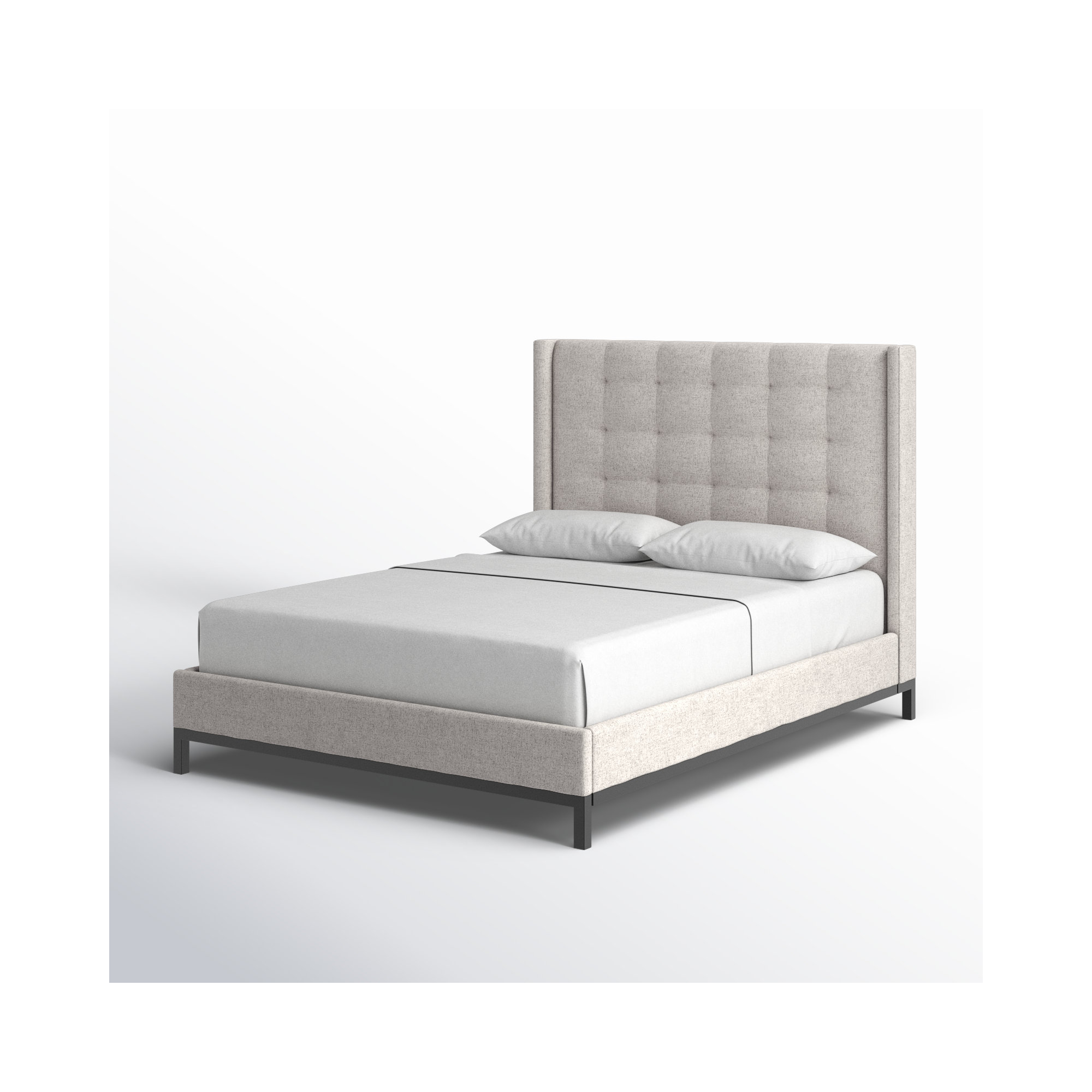Sylvera Queen Tufted Upholstered Platform Bed, King