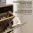 Mid-Century Modern Shoe Cabinet with Geometric Panels and Gold Handles