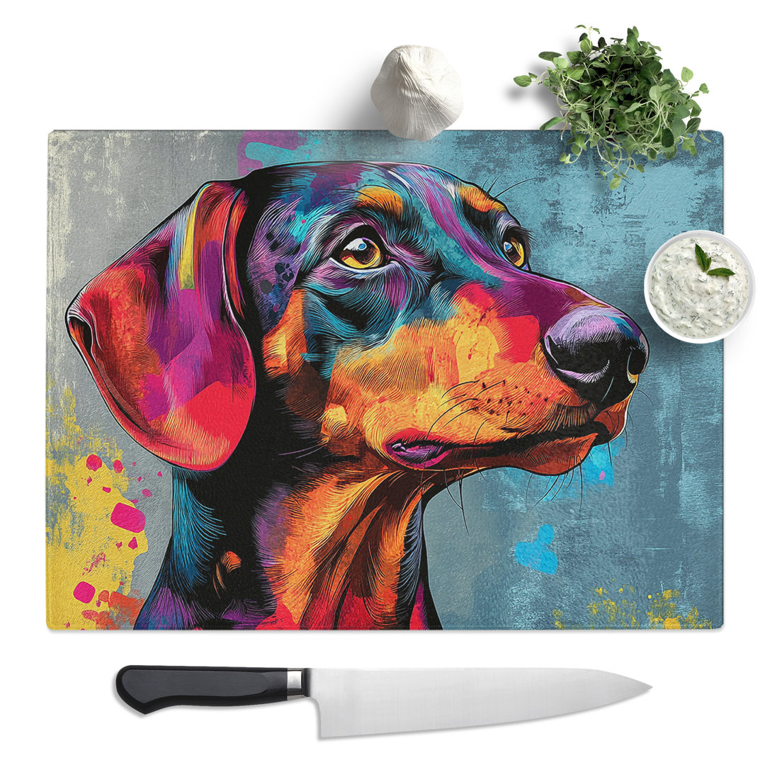 Dachshund Dog Vol.1  Glass Chopping Board