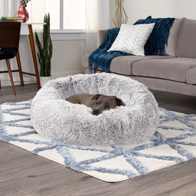 Calming Cuddler Long Fur Donut Bed