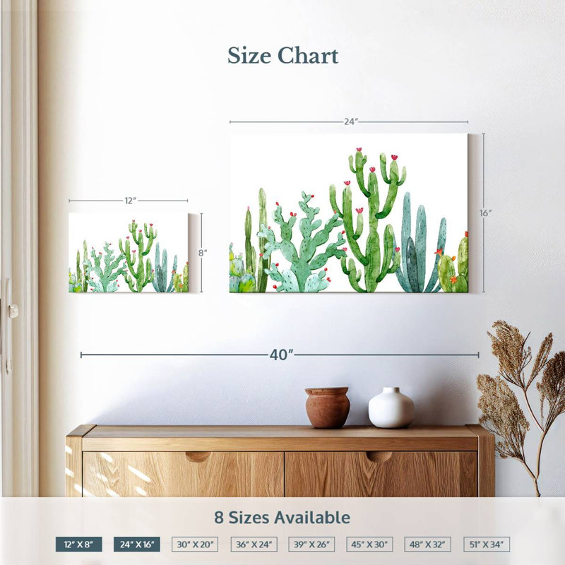 Harnek cactus en fleurs, H 16 po x l 24 po