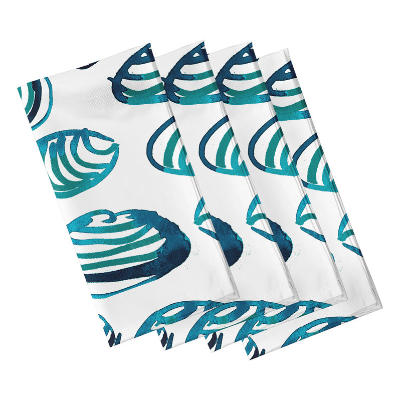 Eastbourne Polyester Geometric Square Napkin, Teal