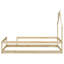 Lit simple en bois avec tête de lit en forme de maison-1727483591