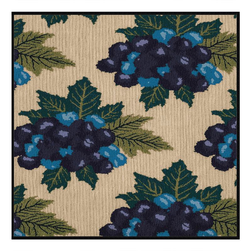 Washable Saskatoon Berry Fruits Area Rug, Square 5'