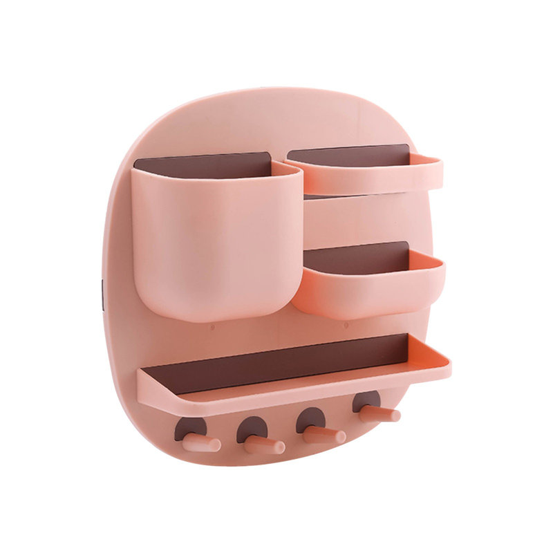Boîte de rangement auto-adhésive Support de télécommande mural Stylo de support de bureau Support de rangement multifonctionnel Fournitures de salle de bain