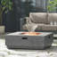 Foyer carré moderne, 50 000 chaleur, fabrication en fer, l 38,79 po x P 13,38 po, sans assemblage, foyer au fini gris pierre