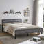 Lit plateforme avec tête de lit et pied de lit en bois Marquisha, avec rangement sous le lit-272310431-272310429