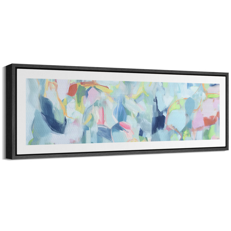 «Abstract Colorful Strokes Impressionist Iceberg Melody», reproduction encadrée, H 20 po x l 60 po, Noir, noir, noir, noir