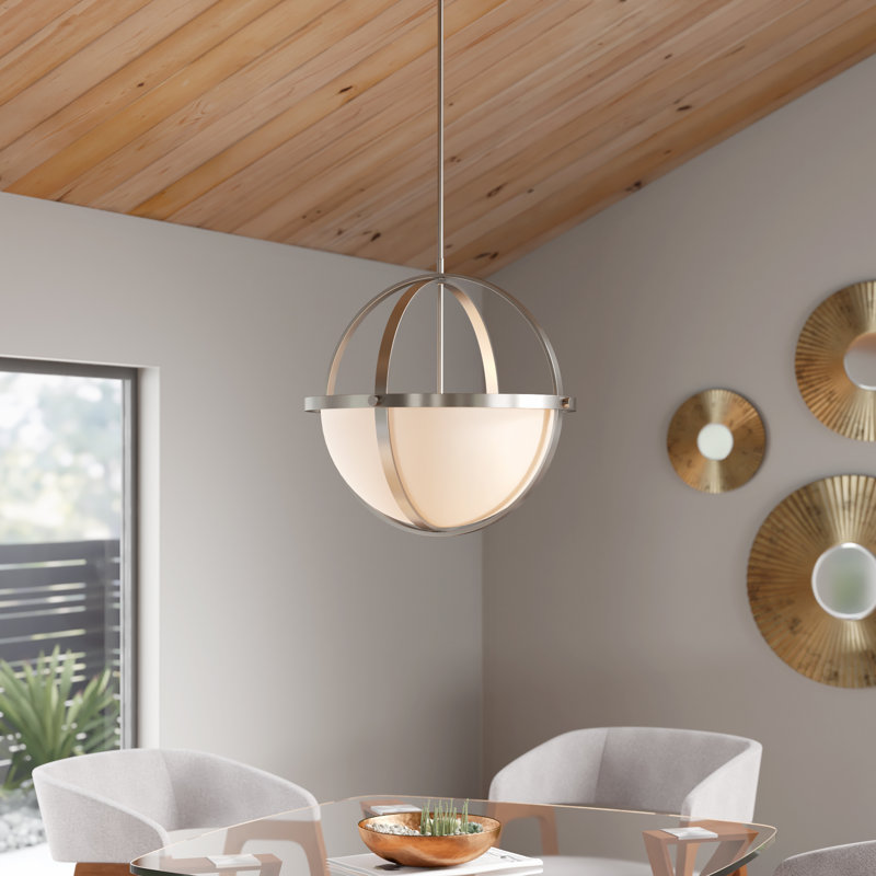 Alturas 3-Light Dimmable Globe Chandelier, Brushed Nickel
