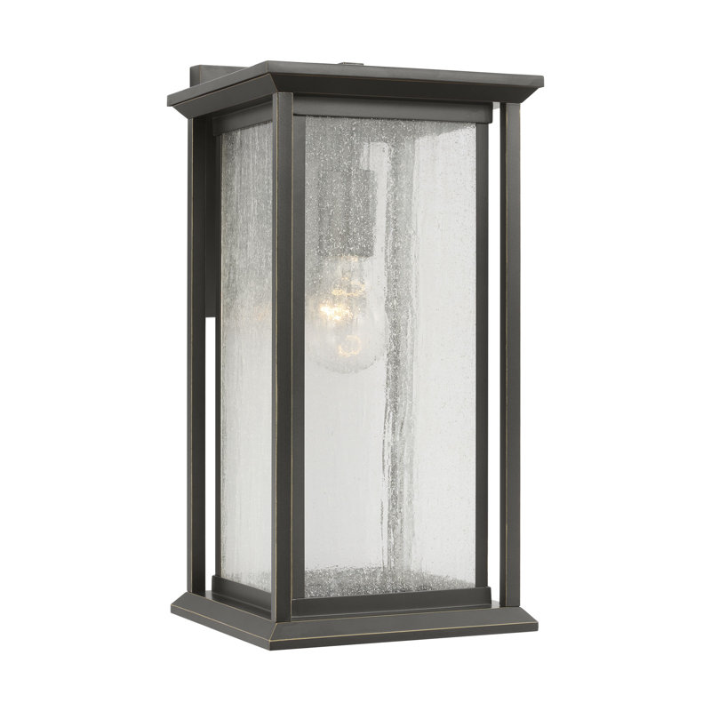 Audley Medium Lantern from Generation Lighting , Antique Bronze, Seeded