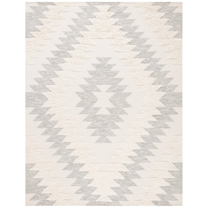 Tapis en laine / coton tissé à la main Alimatou, Rectangle 6 pi x 9 pi